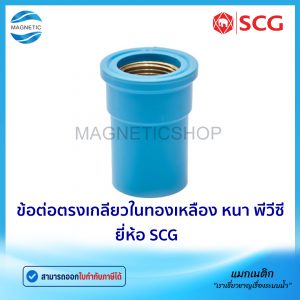 ข้อต่อตรงเกลียวในทองเหลือง หนา PVC ยี่ห้อ SCG