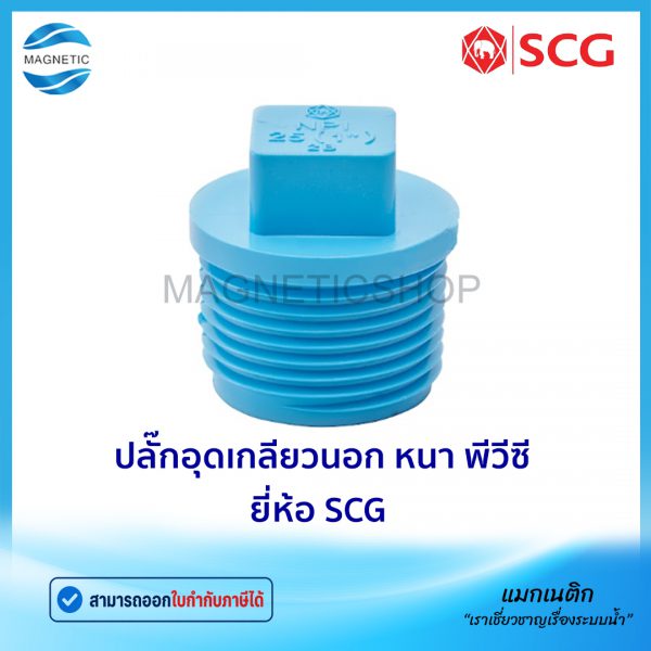 ปลั๊กอุดเกลียวนอก พีวีซี ยี่ห้อ SCG.Tem