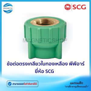 ข้อต่อตรงเกลียวในทองเหลือง พีพีอาร์ ยี่ห้อ SCG