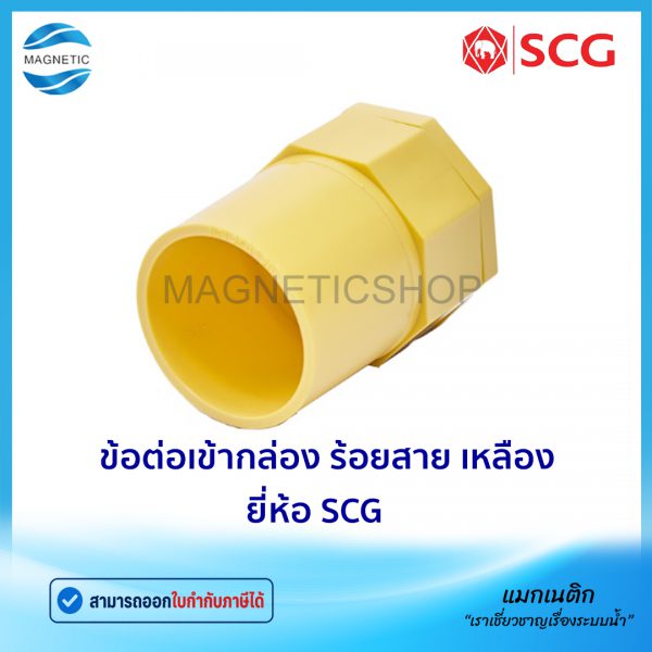 ข้อต่อเข้ากล่อง ร้อยสาย เหลือง.Tem